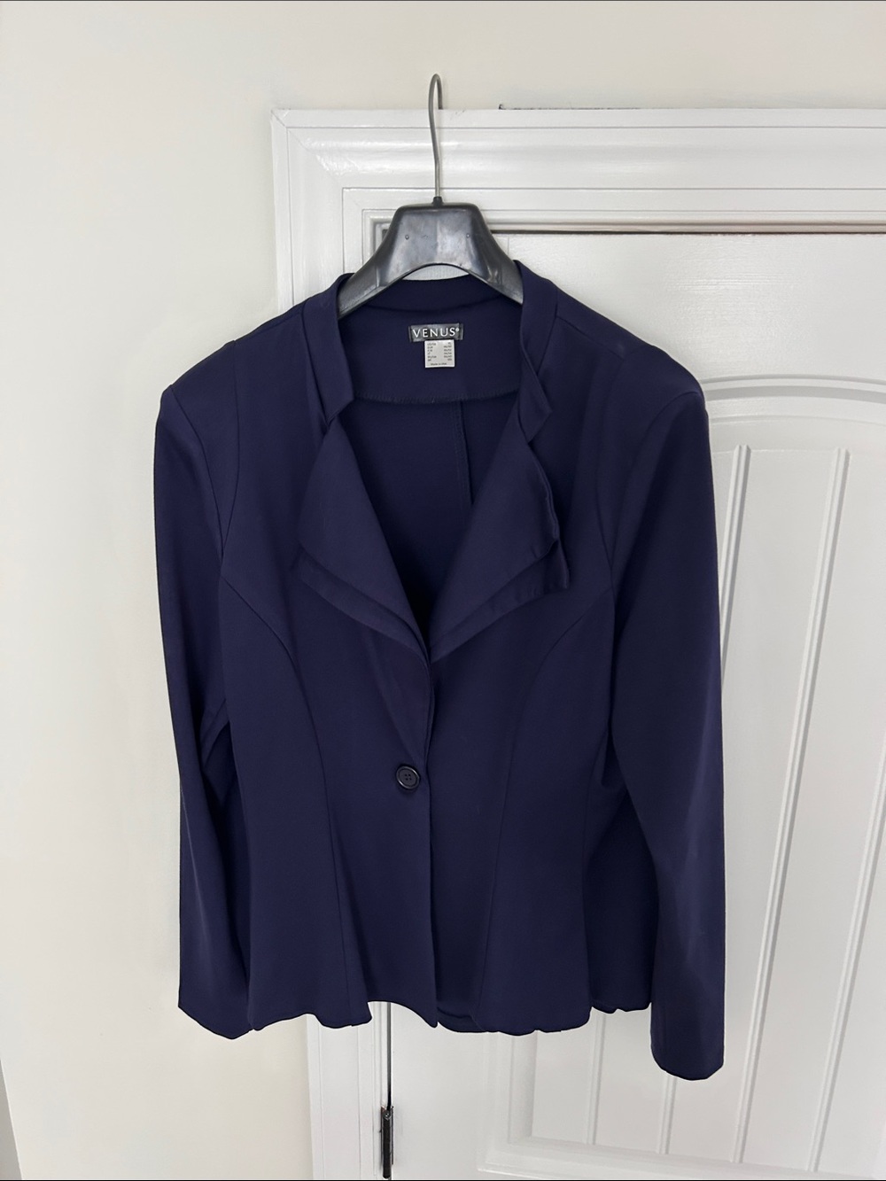 VENUS Navy Single-Button Tailored Blazer